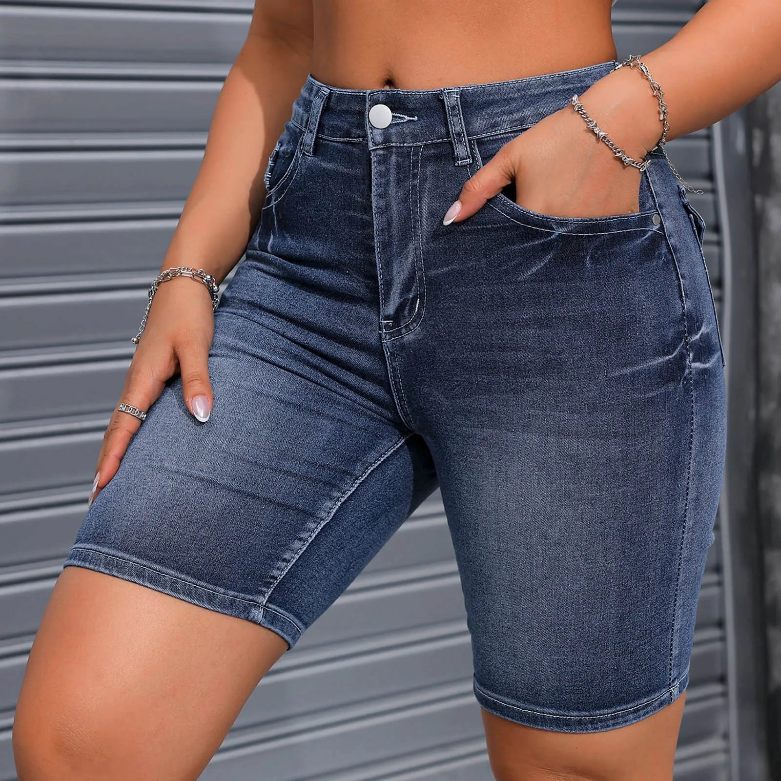 Women's High Waist Denim Shorts