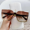 European & American Style Half-frame Metal Anti-UV Slip Sunglasses