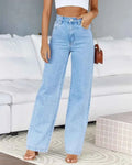 Women's High Waist Straight Leg Jeans