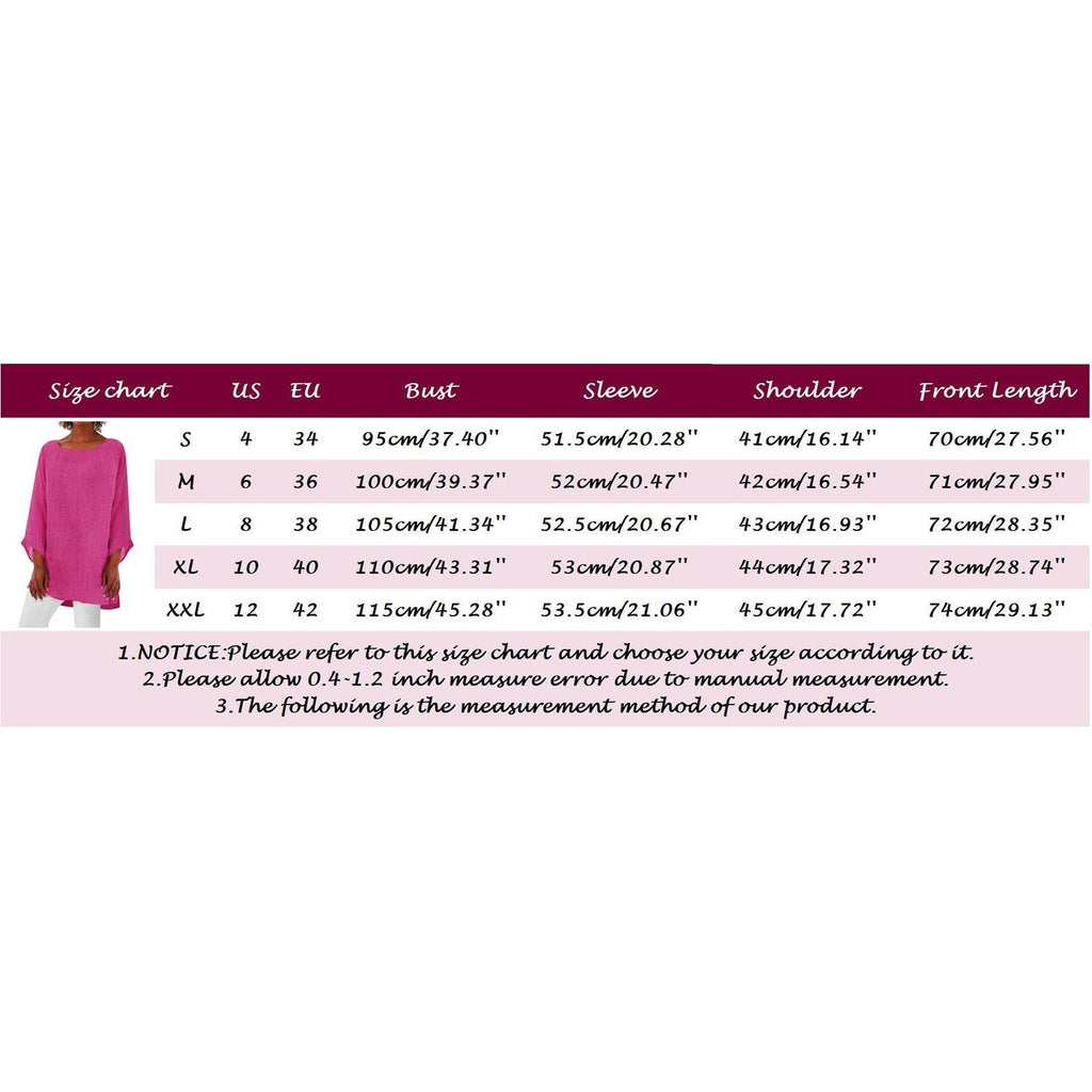 Vintage Cotton Linen Blouse - Casual Long Sleeve Shirt
