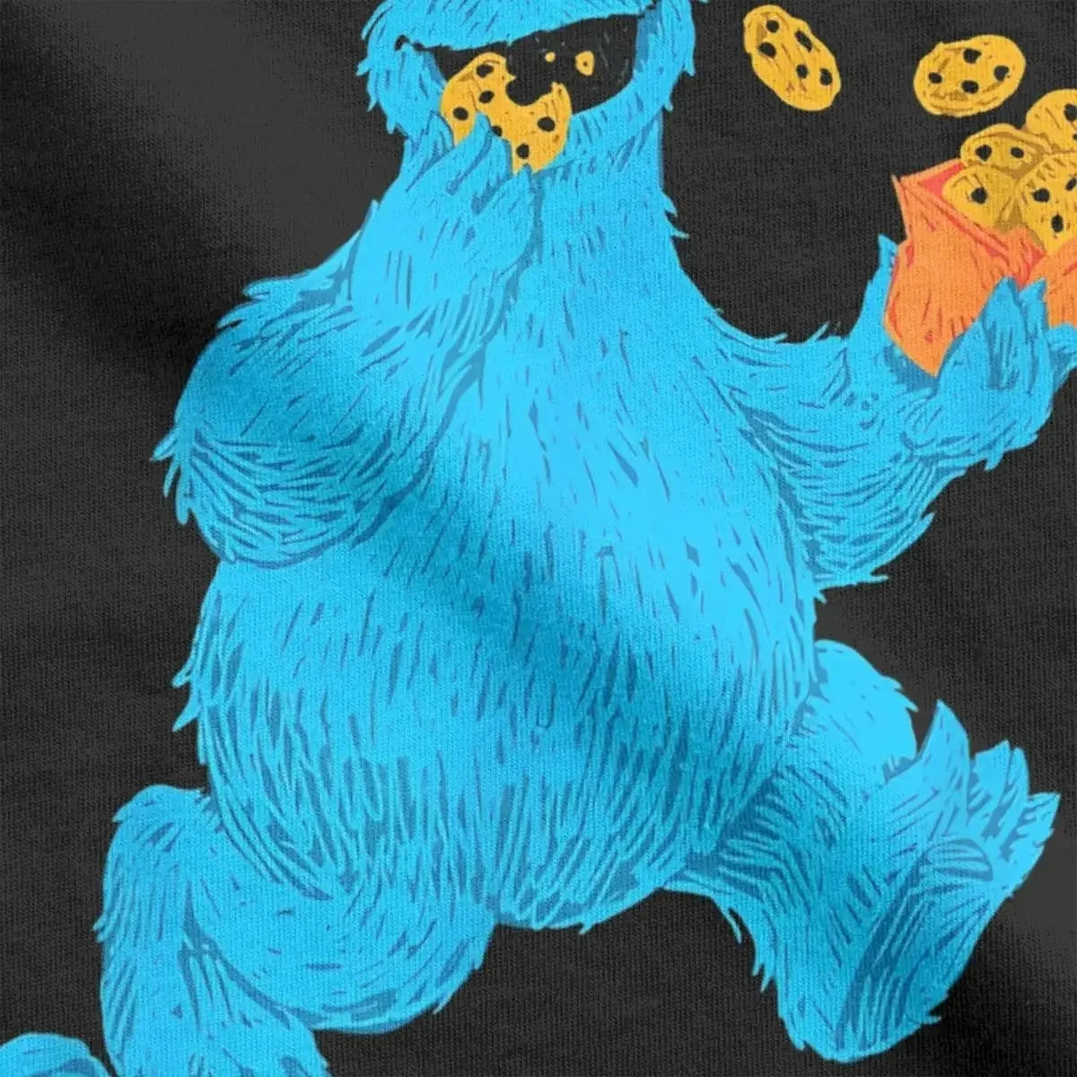 Men T Shirt Sesame Monster Street Cookie Funny Graphic Tee Cotton