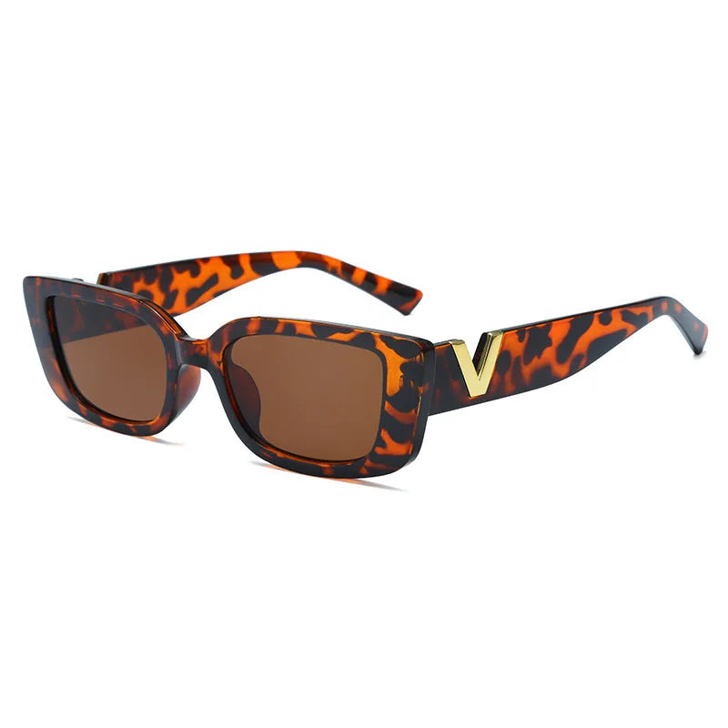 Small Frame Sunglasses For Women, Square Frame V-shaped