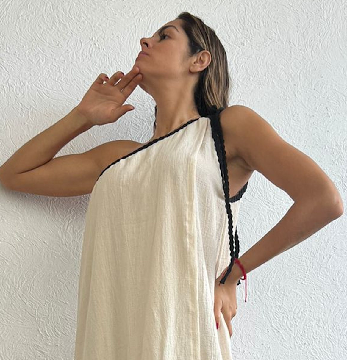 Handmade Boho One-Shoulder Maxi Beach Dress "GRECIA", by ALLE BOHO