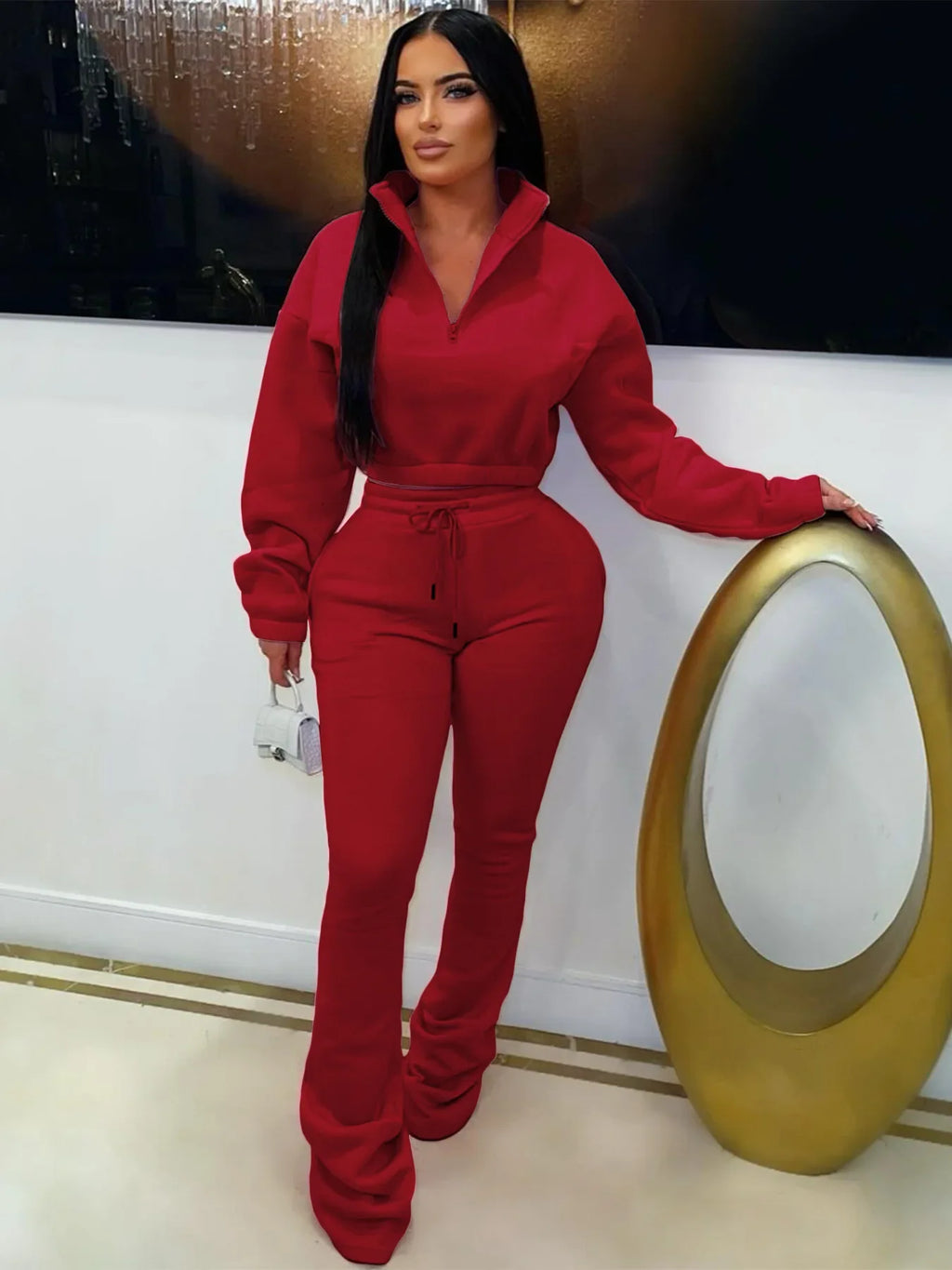 Casual Crop Top and Pants Set