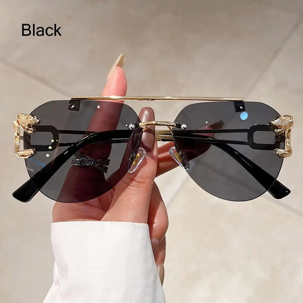 Cheetah Sun Glasses Shades Double Bridge Gradient UV400 Eyewear