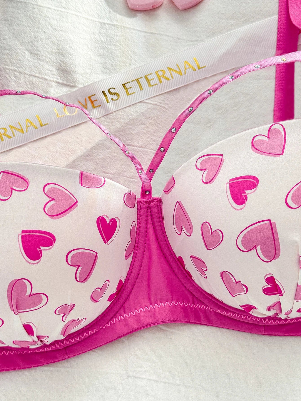 Plus Size Women's Bra Sweet Heart Push up Underwire Bra BCD Thin Cup Underwear Comfort and Support Lingerie Bra