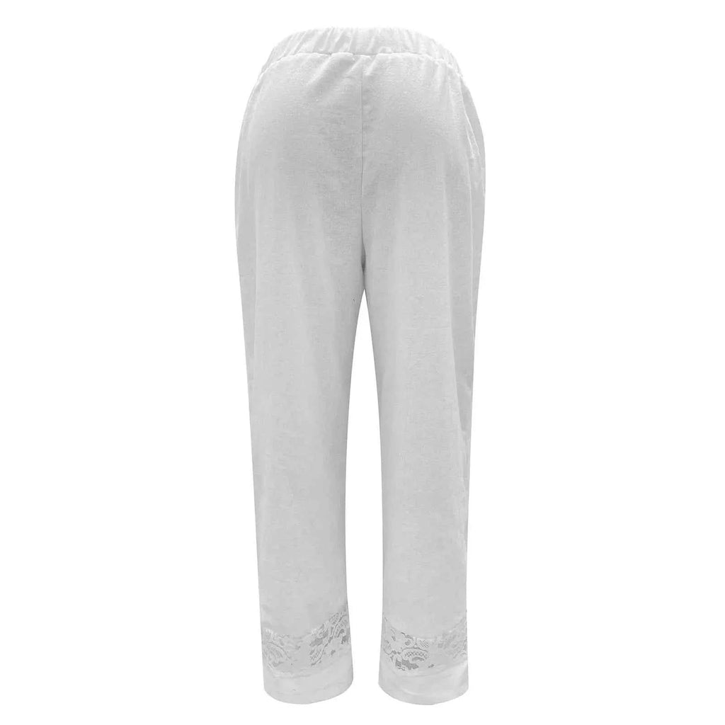 Cotton Lace Cropped Pants - Streetwear