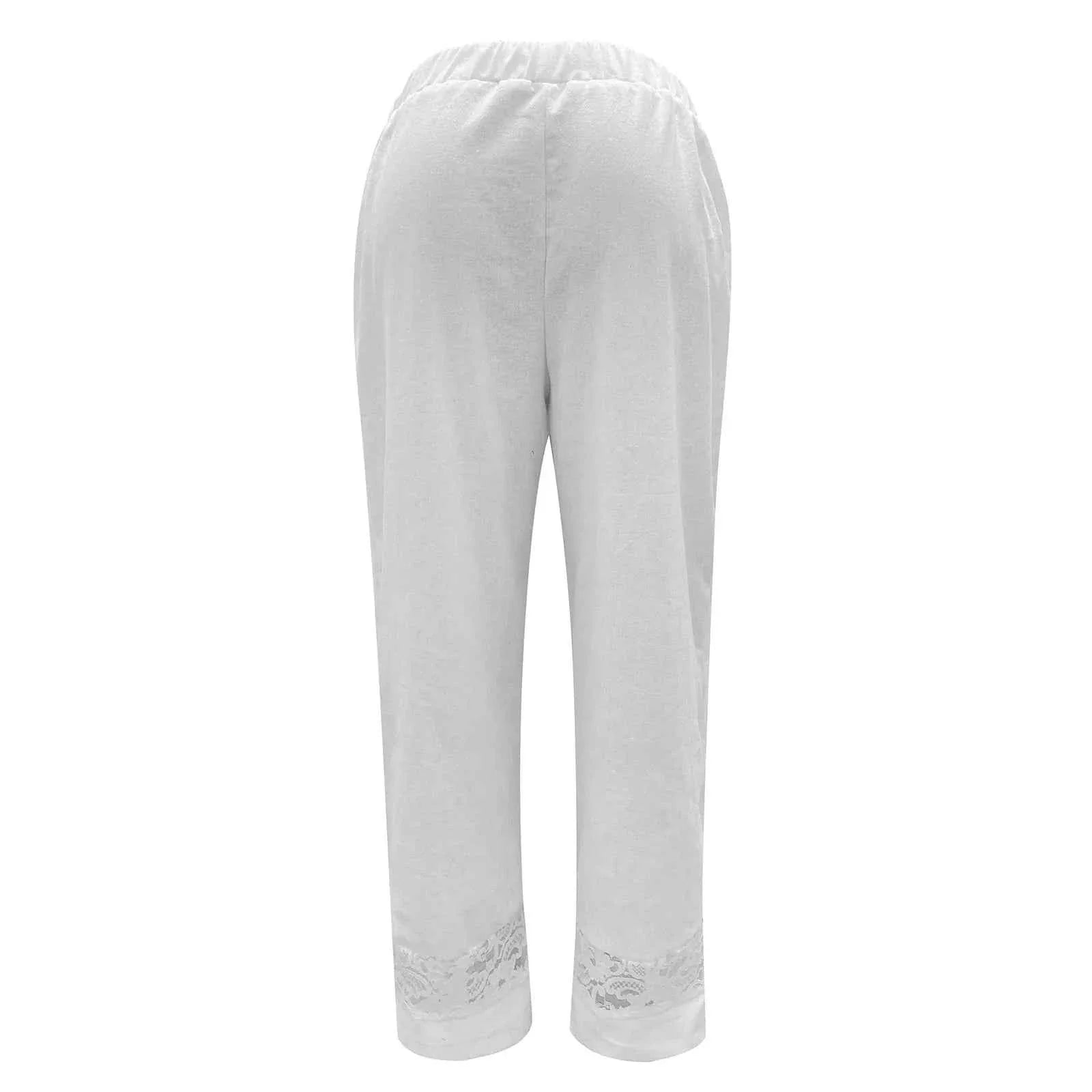 Cotton Lace Cropped Pants - Streetwear