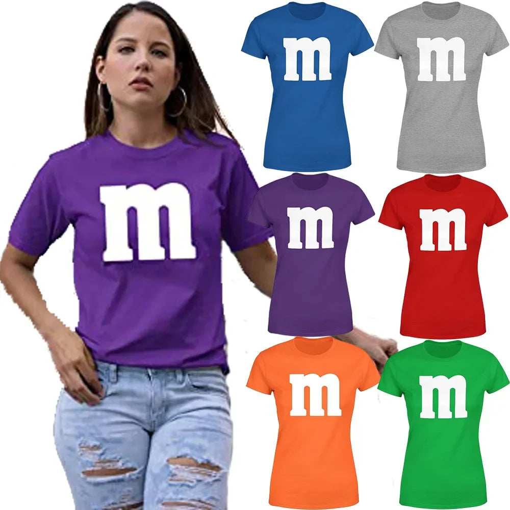 Letter M Halloween Costumes T-Shirt M Chocolate Candy Halloween Team