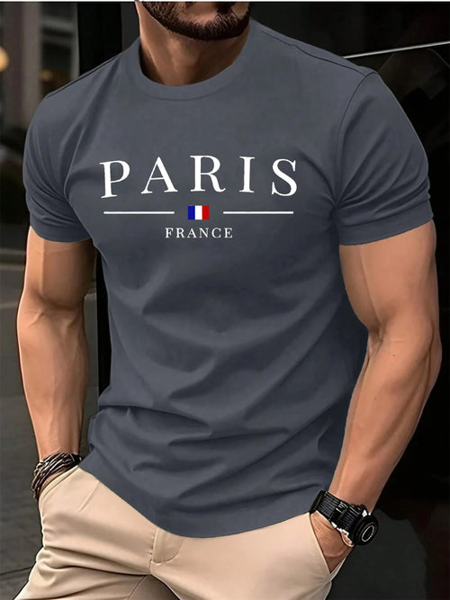 Summer men's 100% pure cotton casual loose plus size Paris French