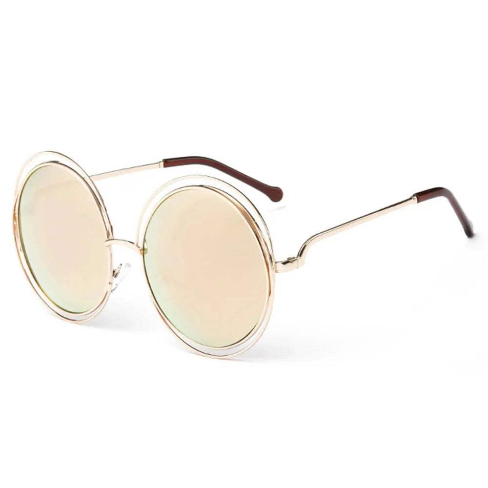 Radiant Gold Round Sunglasses