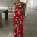 Women's Printed Off-Shoulder High Waist Jumpsuit – Sleeveless Casual One-Piece | 6 Colors