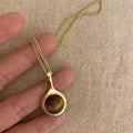 Autumn and Winter New Natural Stone Metal Splicing Bead Necklace for Women Double-layer Layered Collarbone Chain
