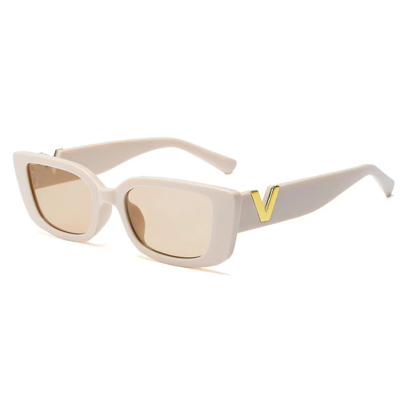 Small Frame Sunglasses For Women, Square Frame V-shaped