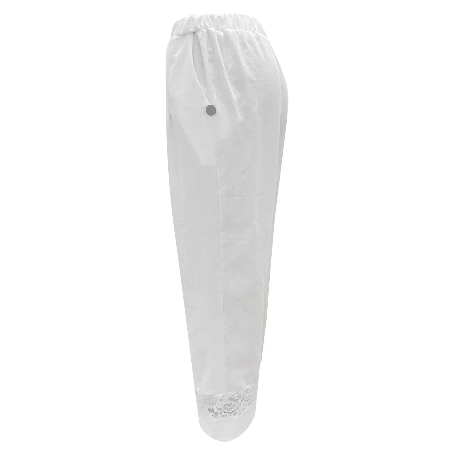 Cotton Lace Cropped Pants - Streetwear