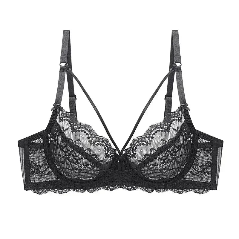 Logirlve Wholesale 3PCS Sexy Underwear Woman Lace Bras Hollow out Ultrathin Bra Women's lingerie Big Size Bra