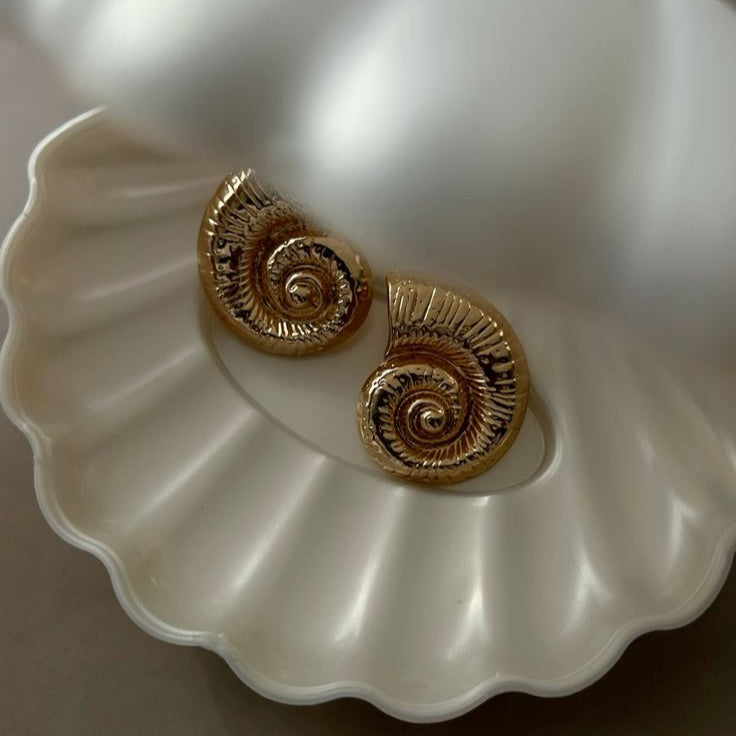 Sea Goddess Spiral Stud Earrings