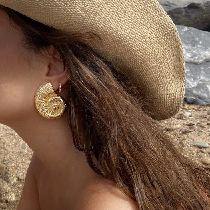 Sea Goddess Spiral Stud Earrings