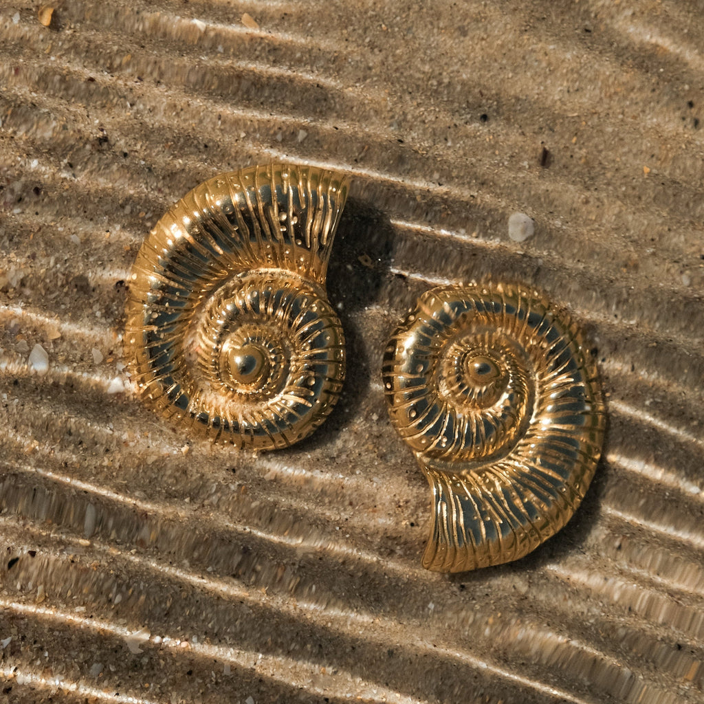 Sea Goddess Spiral Stud Earrings