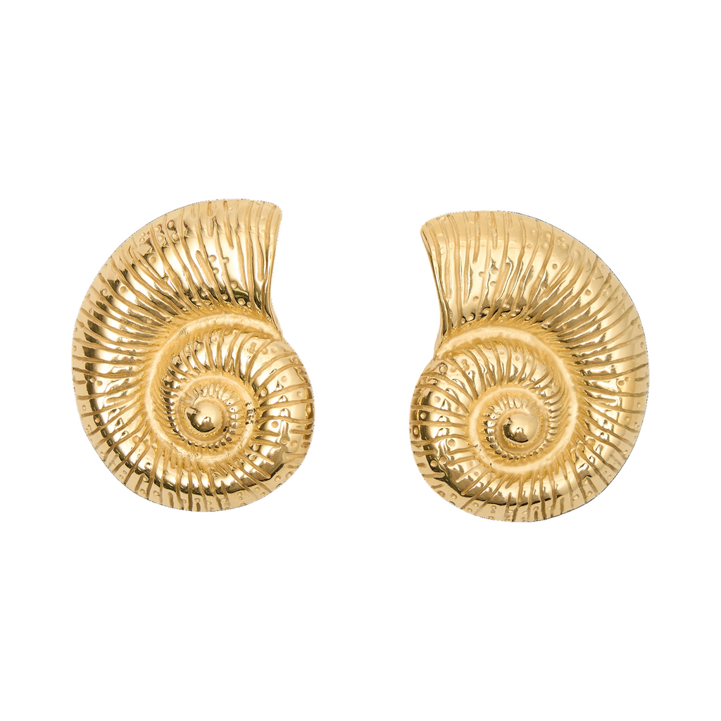 Sea Goddess Spiral Stud Earrings
