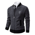 Men's winter warm padded knitted cardigan sweater
