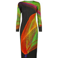 Vibrant Pleated Printed Maxi Dress