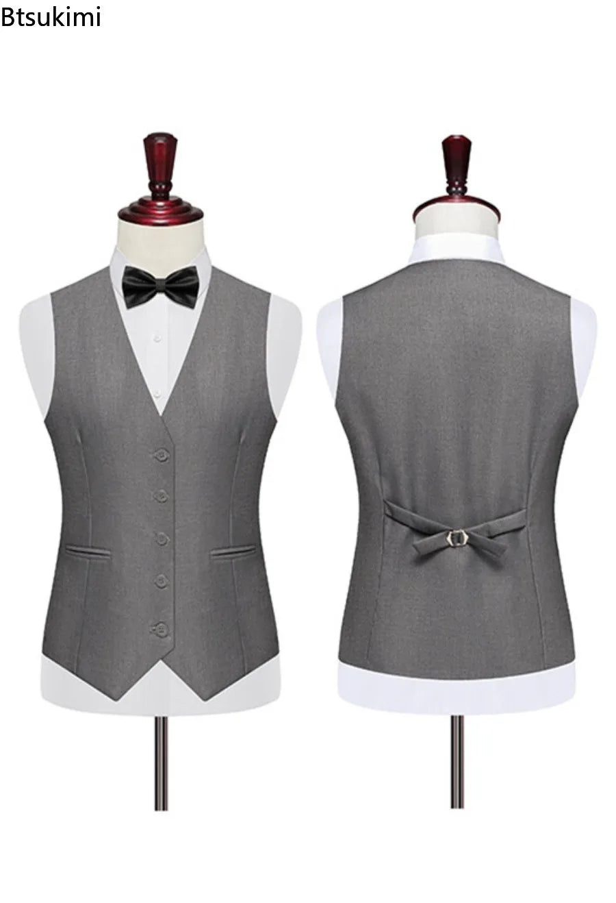 7XL 8XL Plus Size Slim Suit Vest Business Men's Dress Vest Fashion Solid Single Breasted V-neck Formal Waistcoats