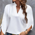 Plus Size Shirts New V-neck Summer Elegant Women's Blouses Solid Color
