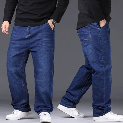 Men Fashion Plus Size 38 40 Black Jeans Male Business Daily Casual