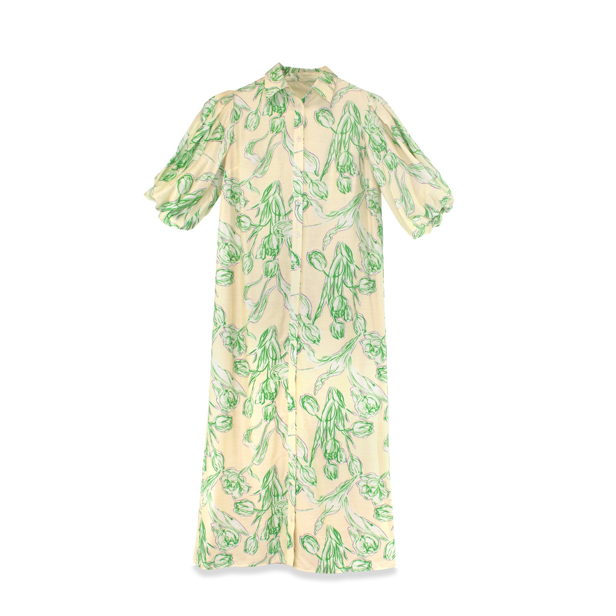 FLORAL LINEN DRESS