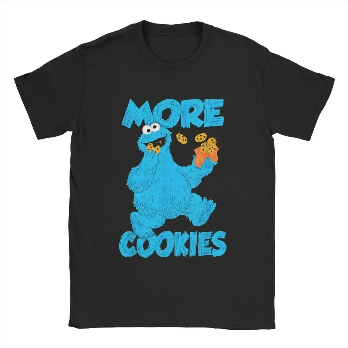 Men T Shirt Sesame Monster Street Cookie Funny Graphic Tee Cotton