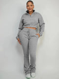 Casual Crop Top and Pants Set