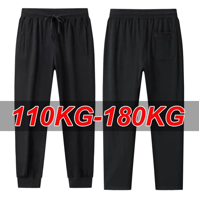 Men's Casual Pants Plus Size 110-180KG Stretch Slim Fit Elastic Waist