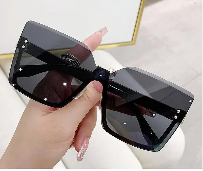 European & American Style Half-frame Metal Anti-UV Slip Sunglasses