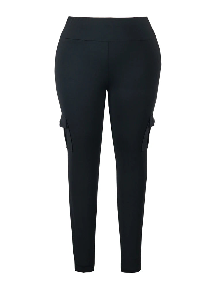 Plus Size Women's Butt Lift Leggings with Flap Pockets Women's Workout