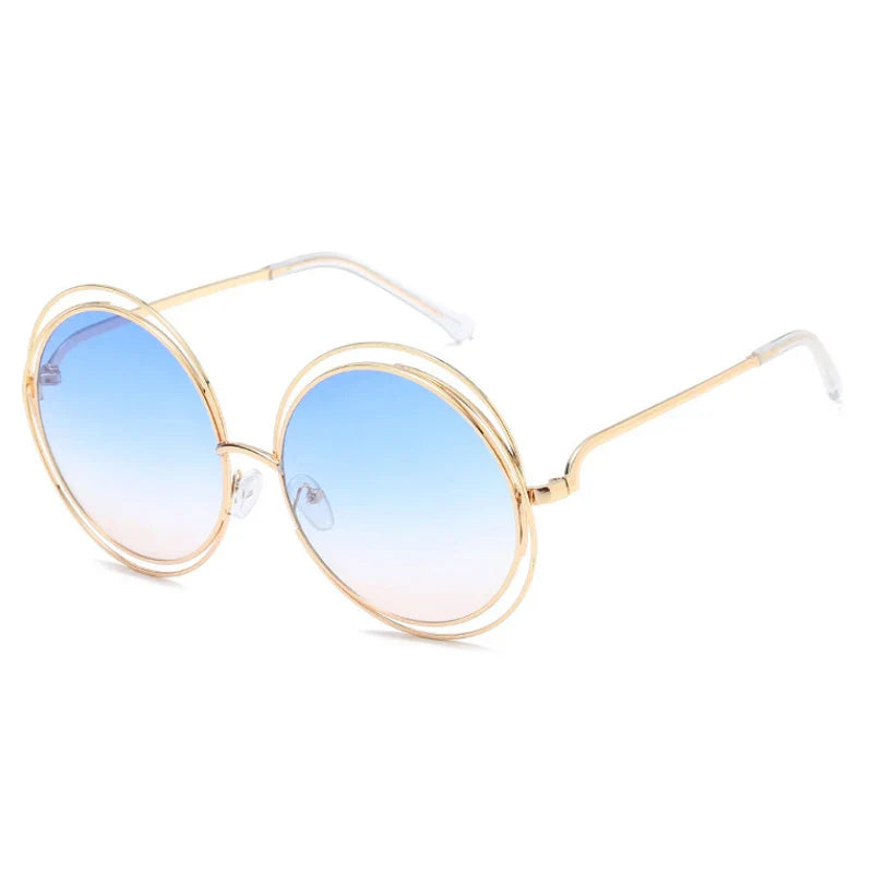 Radiant Gold Round Sunglasses