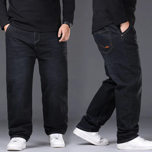 Men Fashion Plus Size 38 40 Black Jeans Male Business Daily Casual