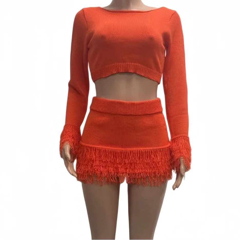 Winter Two-Piece Tassell Set