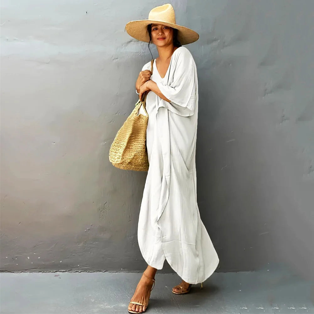 Plus Size Womens Caftan Plus Size Kaftans Casual V Neck Caftans Long