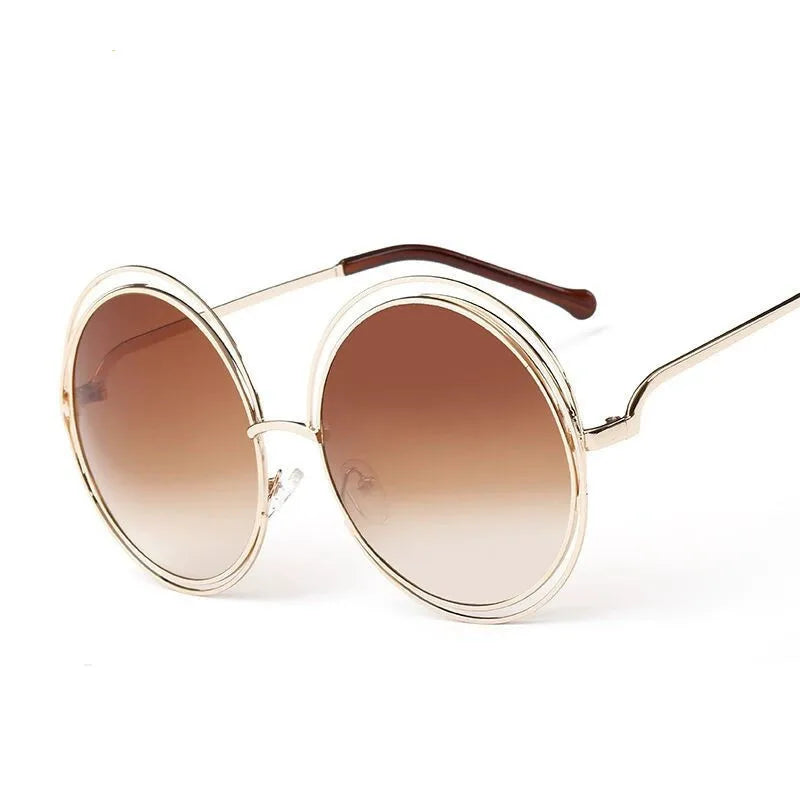 Radiant Gold Round Sunglasses