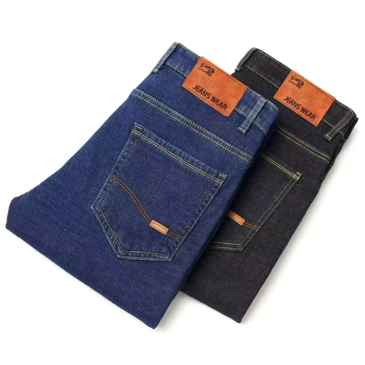 Men Fashion Plus Size 38 40 Black Jeans Male Business Daily Casual