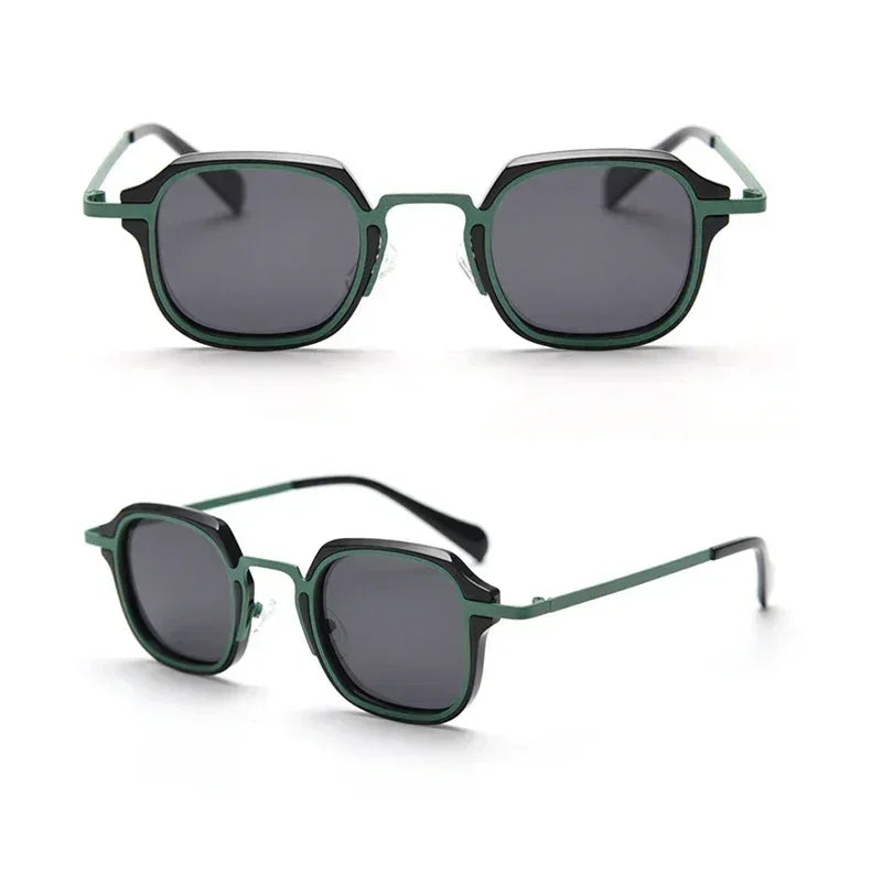 Caterside Punk Retro Polarized Sunglasses Men Mental Fashion Square Sun Glasses Women Outdoor Travel Driving Eyewear UV400