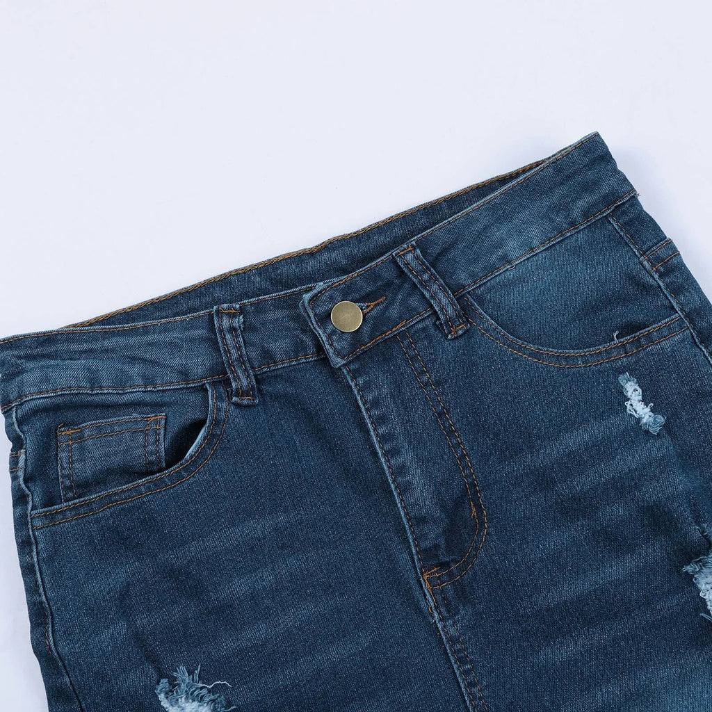 Women's Skinny Ripped Jeans - Slim Denim Pants Women's Jeans