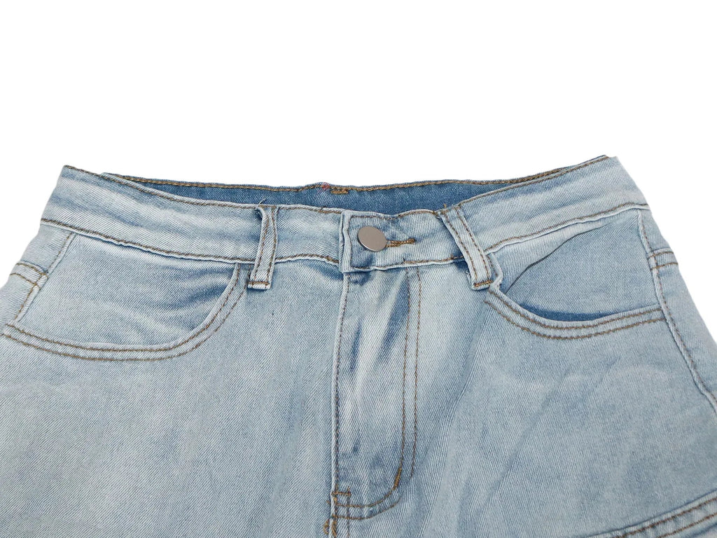 Gradient Solid Color Cargo Pocket