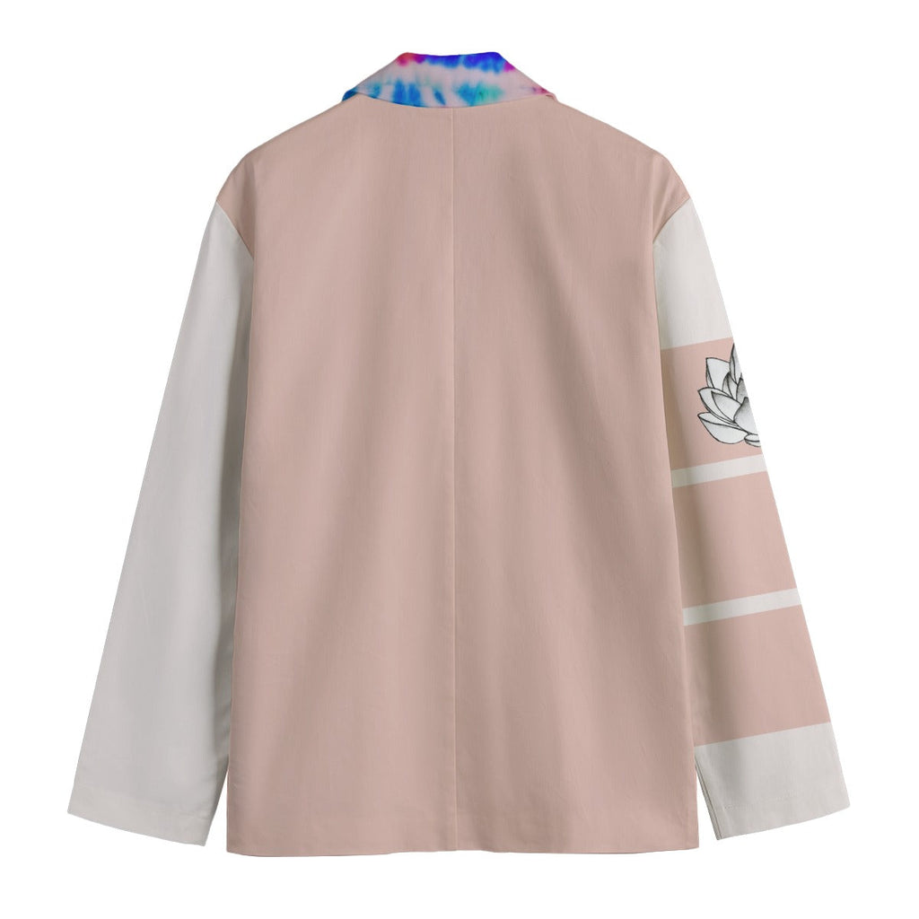 Shibori Lapel Lotus Badge Cotton Blazer