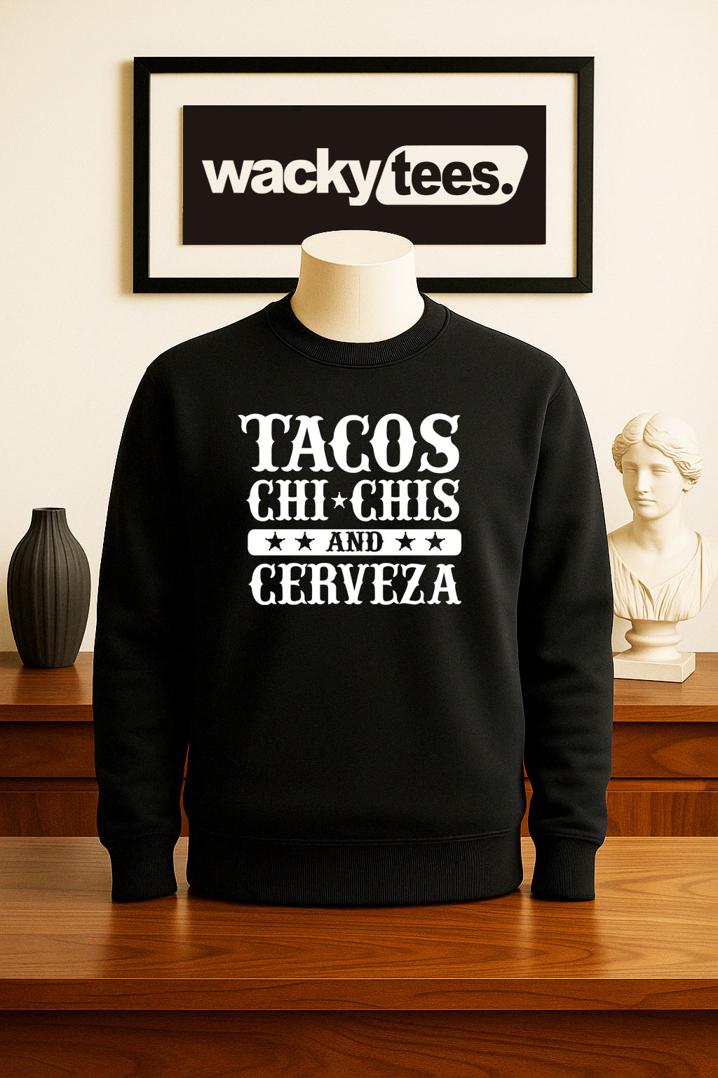 Tacos ChiChis Boobs and Cerveza Beer Adult Humor Funny Graphic Tee Shirt