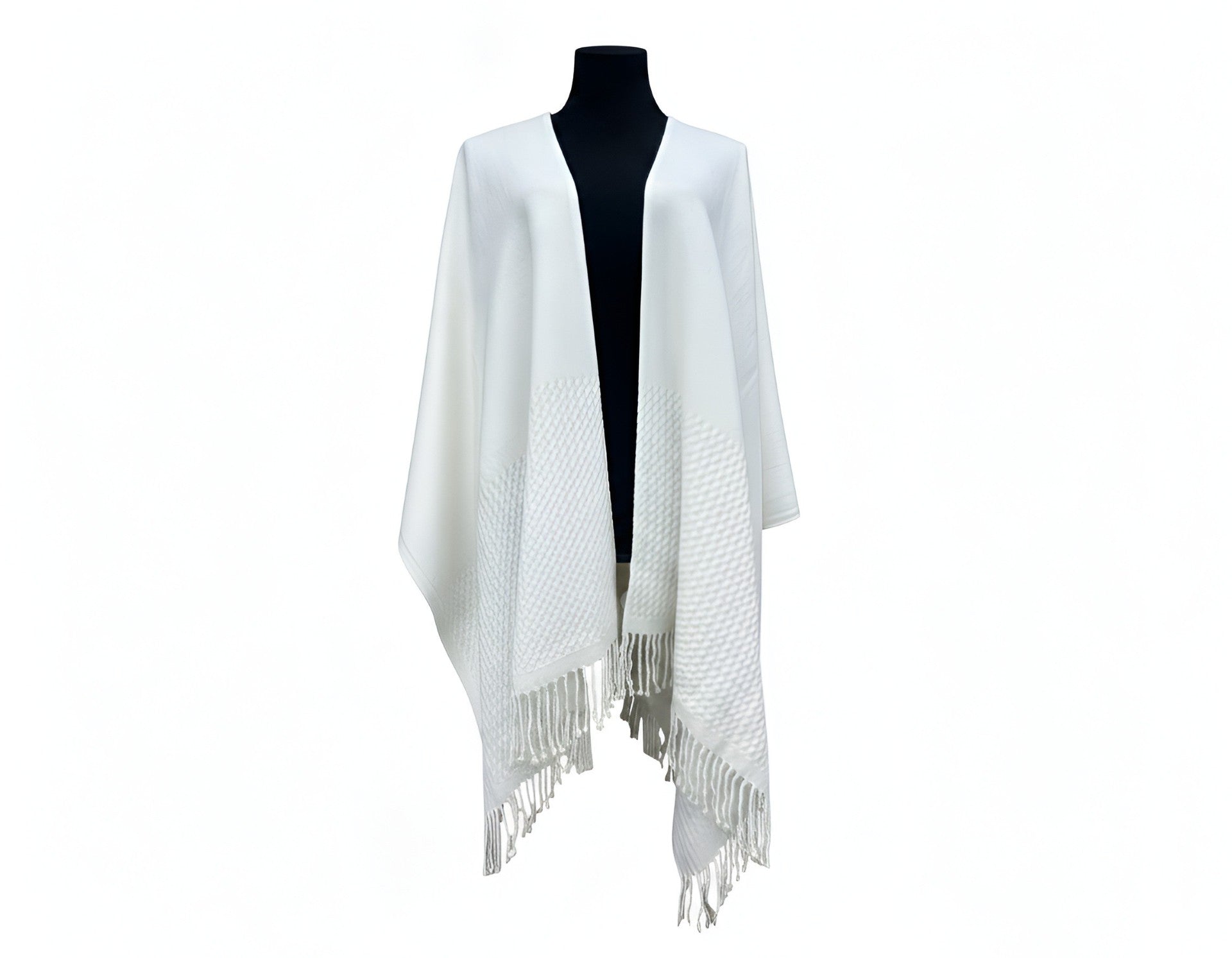Signature Line Shawl Wrap - Winter White