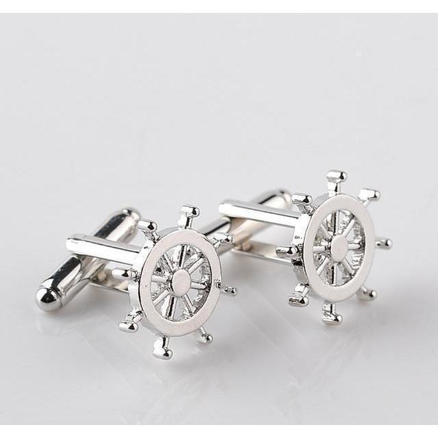 Silver Pirate Ship Cufflinks