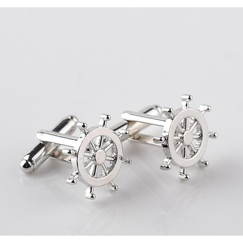 Silver Pirate Ship Cufflinks