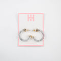 Silver Glitter Mini Hoop Earrings